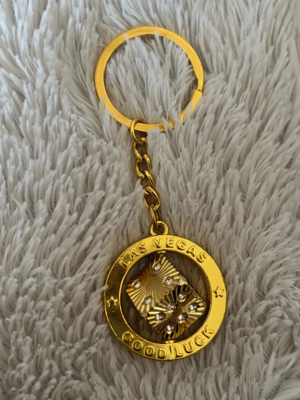 Gold Las Vegas Good Luck Keychain